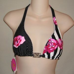 B. Swim Jailhouse Rose Bikini Halter Top NWT